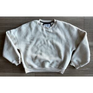Backcountry Teddy Sherpa Fleece Crewneck M Off White Pullover Sweatshirt